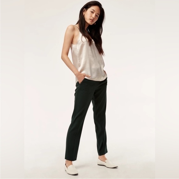 Babaton Aritzia Black Pant Trouser Tuxedo Straight Leg Dexter Pull On Pockets - Picture 1 of 9